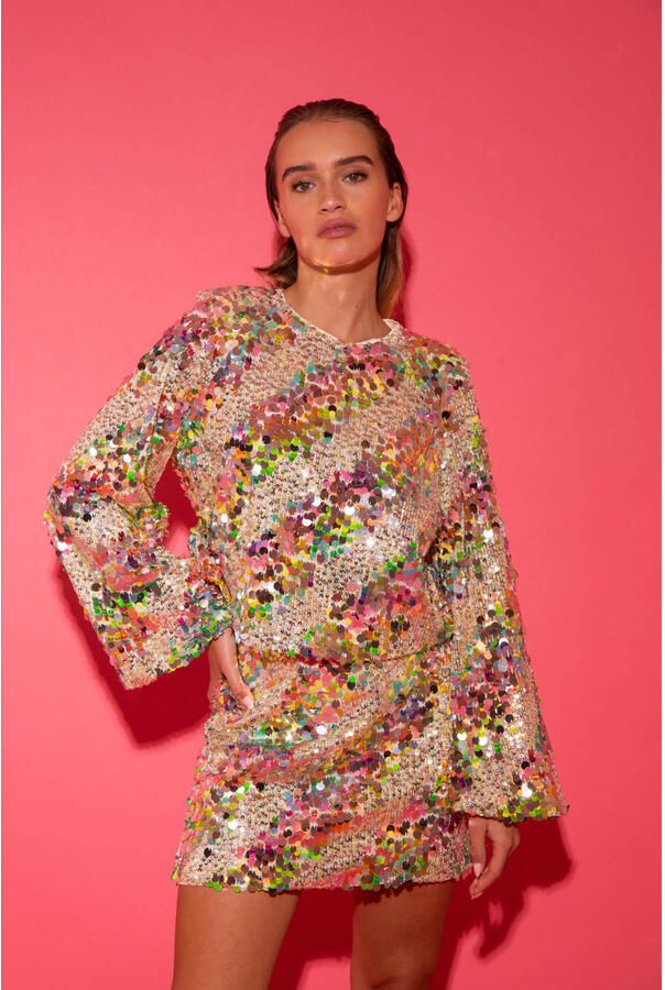 Studio AMAYA korte rok met pailletten multi