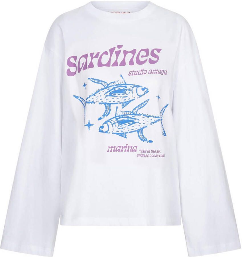STUDIO AMAYA Dames Tops & T-shirts Sardines Wit - Foto 6