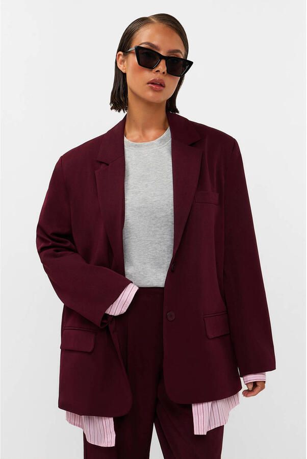 Studio AMAYA oversized blazer donkerrood