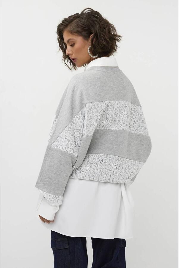 Studio AMAYA oversized trui grijs - Foto 3