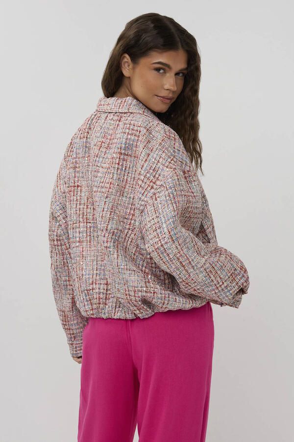 Studio AMAYA straight high waist broek met linnen roze - Foto 7