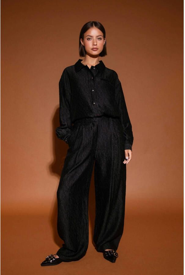 Studio AMAYA straight high waist broek zwart - Foto 6