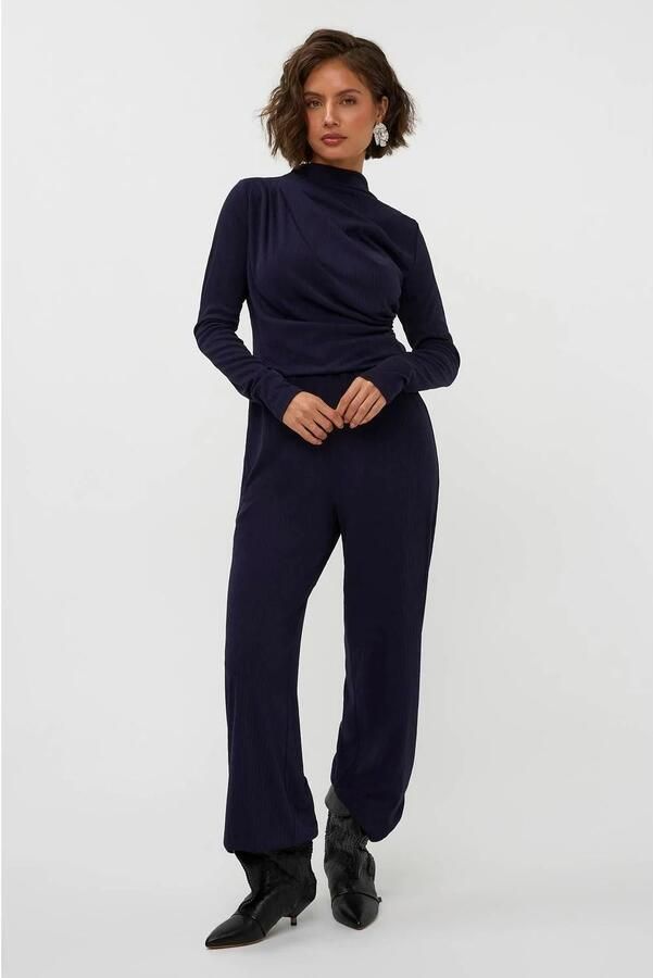Studio AMAYA wide leg broek donkerblauw