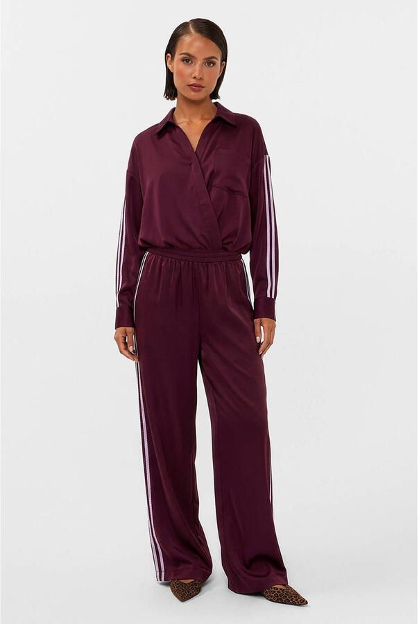 Studio AMAYA wide leg broek donkerpaars