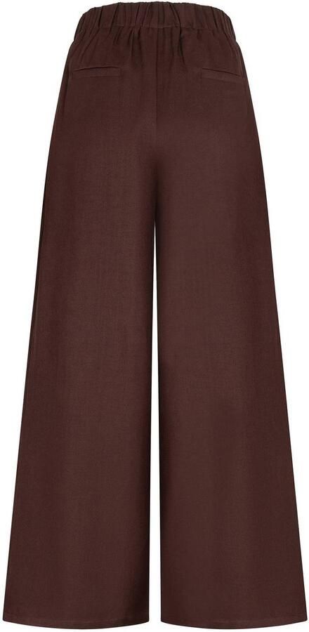 Studio AMAYA wide leg broek met plooien bruin - Foto 3