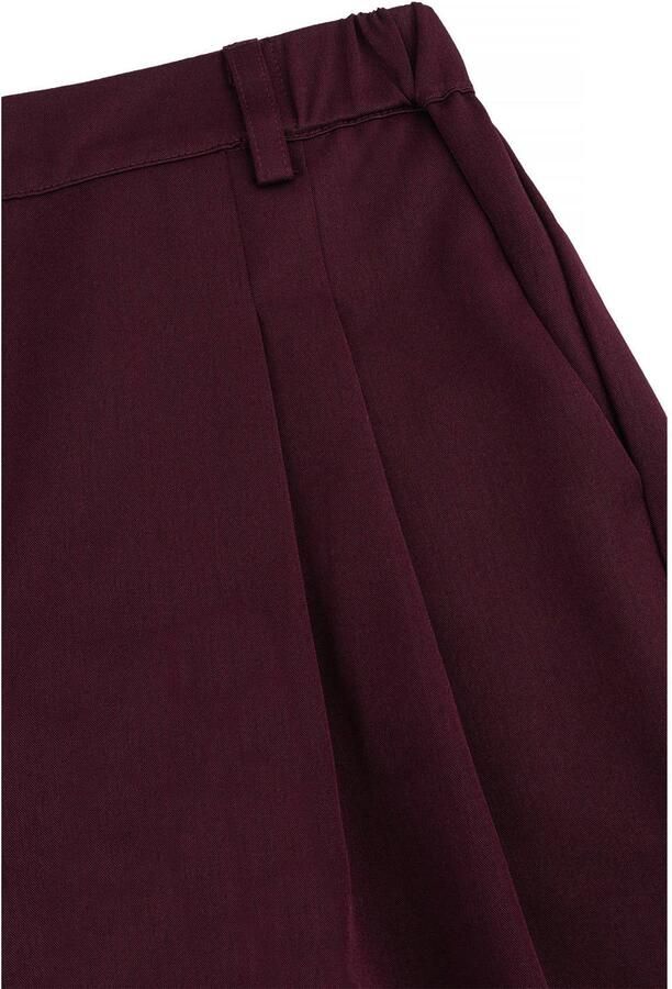 Studio AMAYA wide leg broek met plooien donkerrood - Foto 2