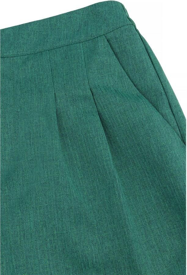 Studio AMAYA wide leg broek met plooien groen - Foto 2