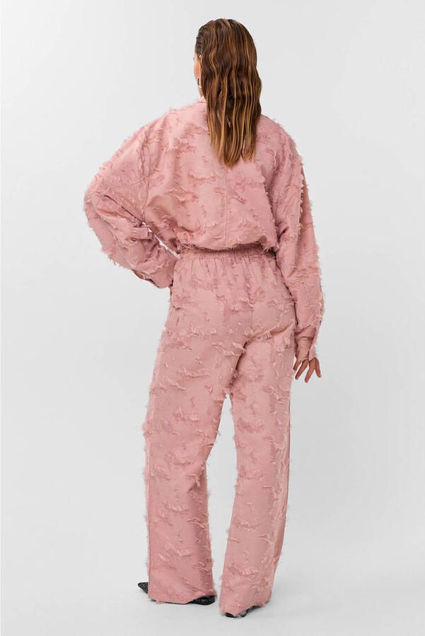 Studio AMAYA wide leg broek met plooien lichtroze - Foto 2