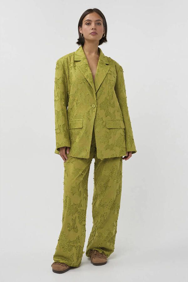 Studio AMAYA wide leg high waist broek groen