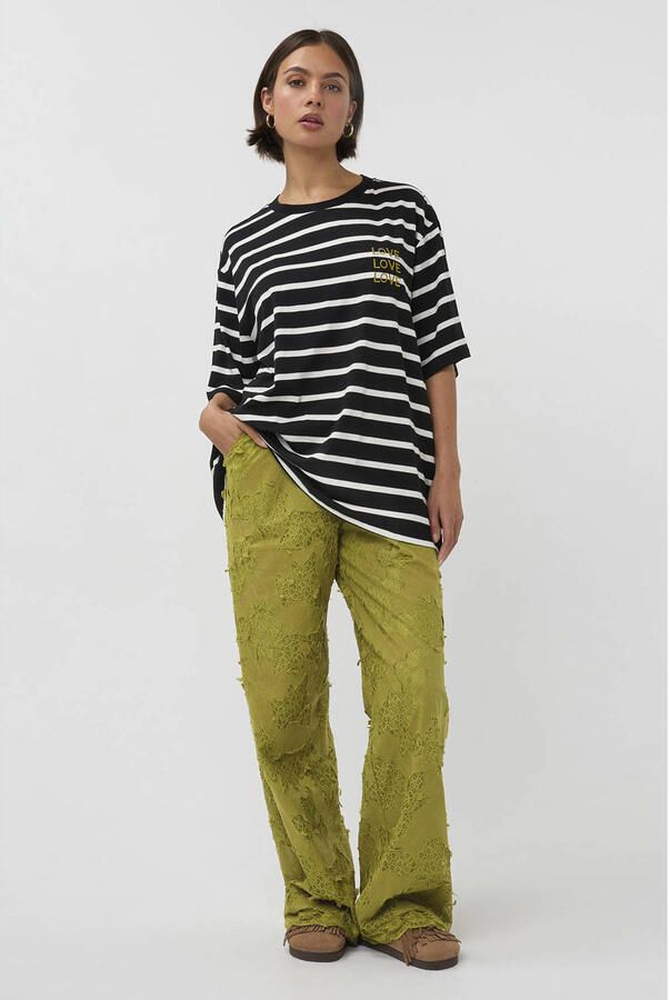 Studio AMAYA wide leg high waist broek groen - Foto 3