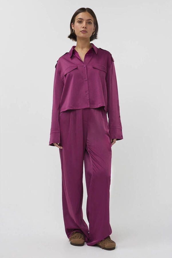 Studio AMAYA wide leg high waist broek paars - Foto 5