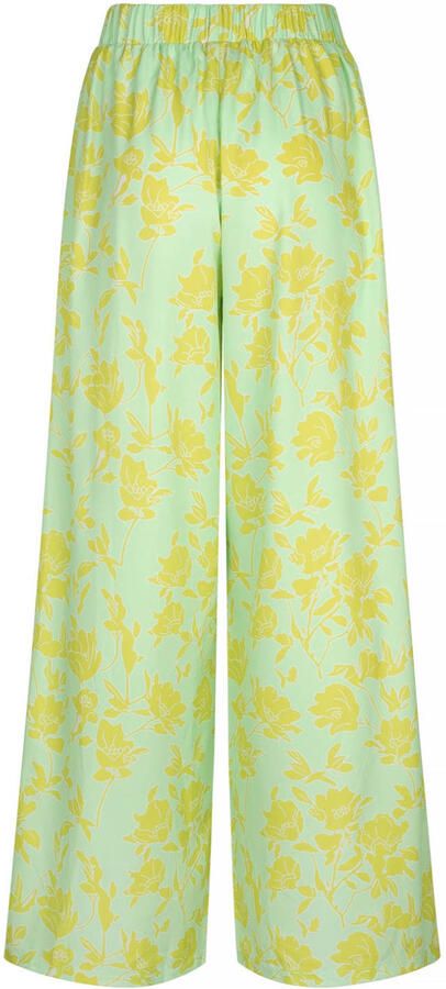 Studio AMAYA wide leg high waist gebloemde broek groen - Foto 7