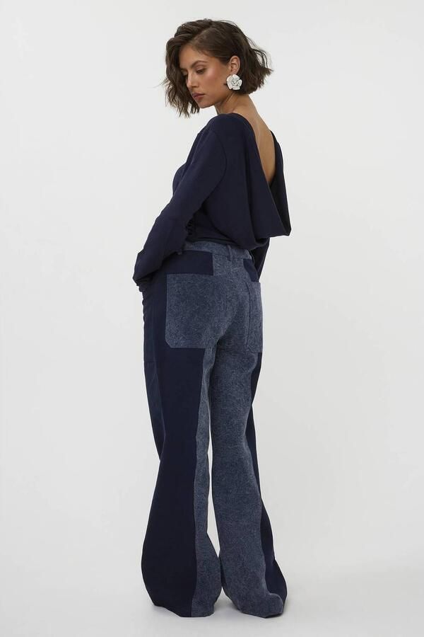 Studio AMAYA wide leg jeans grijsblauw - Foto 2