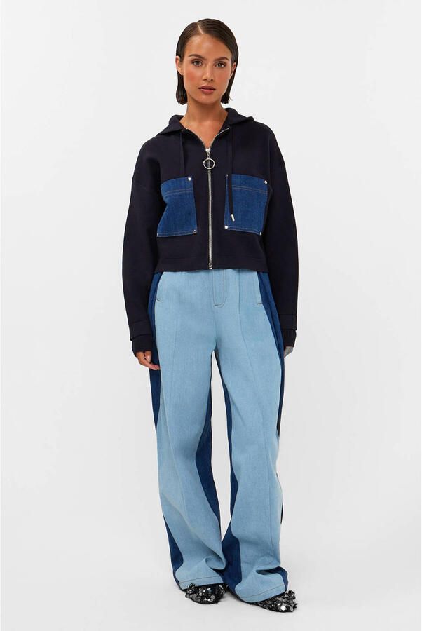 Studio AMAYA sweatvest donkerblauw