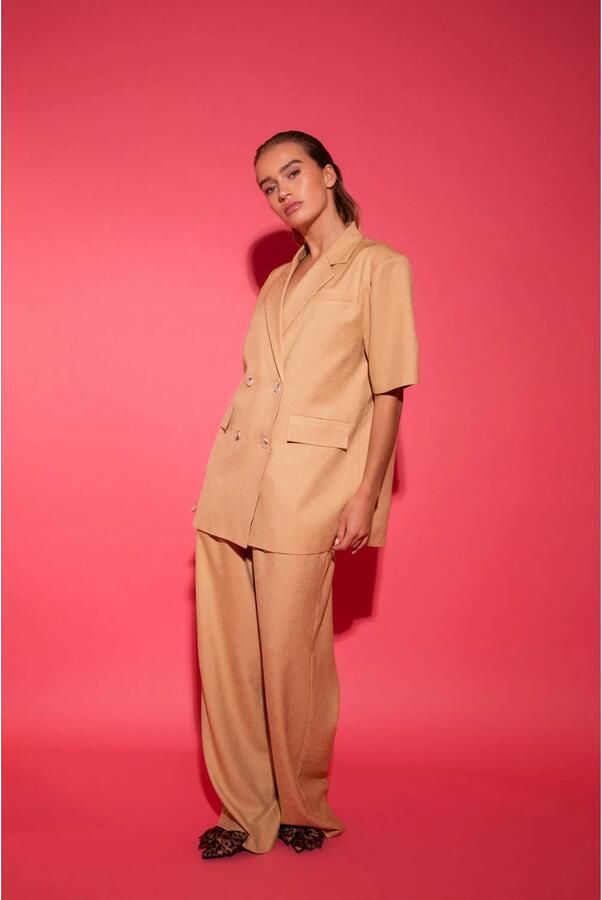 Studio AMAYA wide leg regular waist pantalon beige - Foto 6