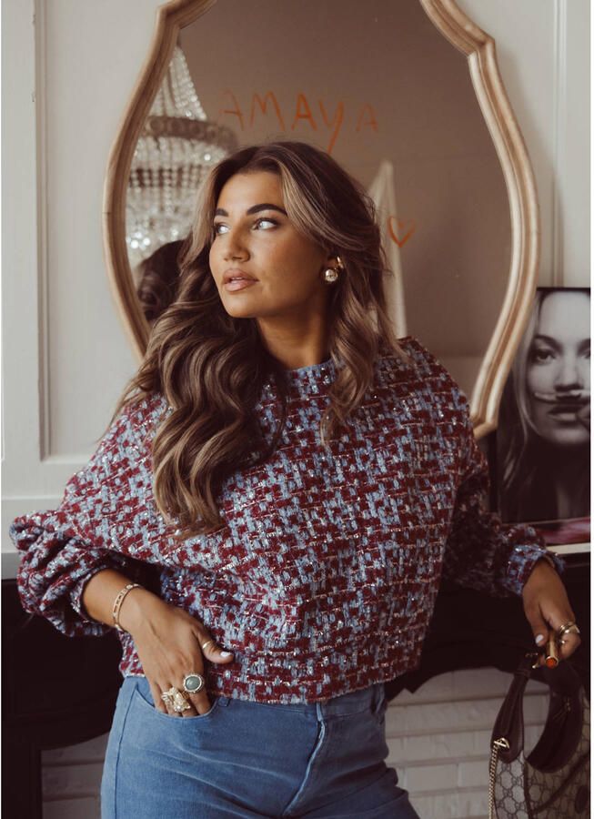 Studio AMAYA X Sofie Graafland bouclé top met print meerkleurig - Foto 2