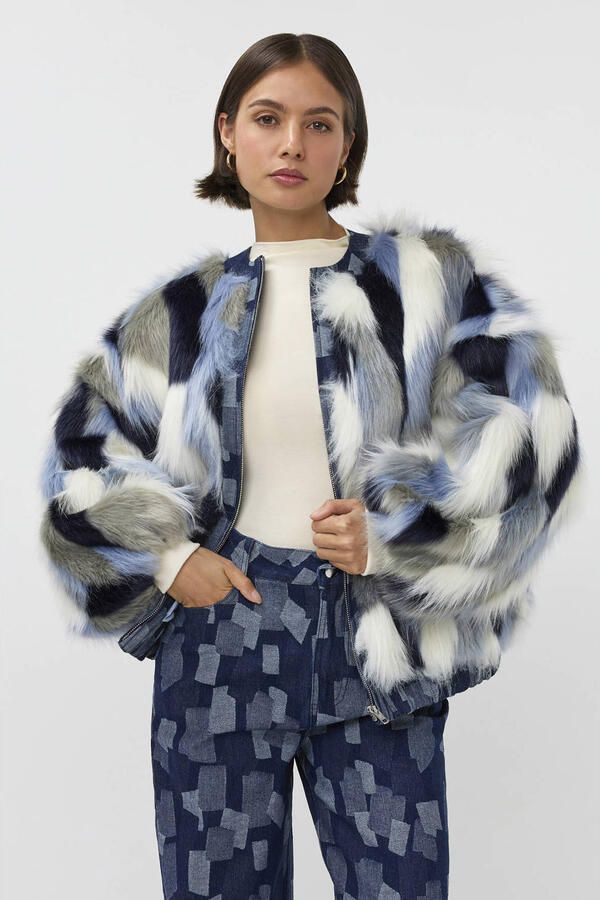 Studio AMAYA X Sofie Graafland faux fur jas blauw