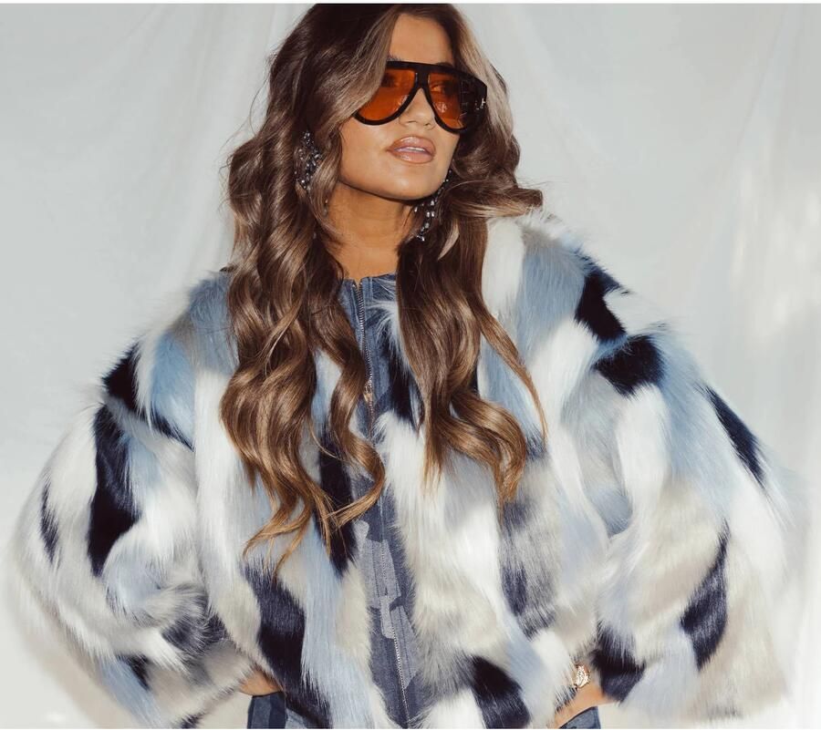 Studio AMAYA X Sofie Graafland faux fur jas blauw - Foto 2