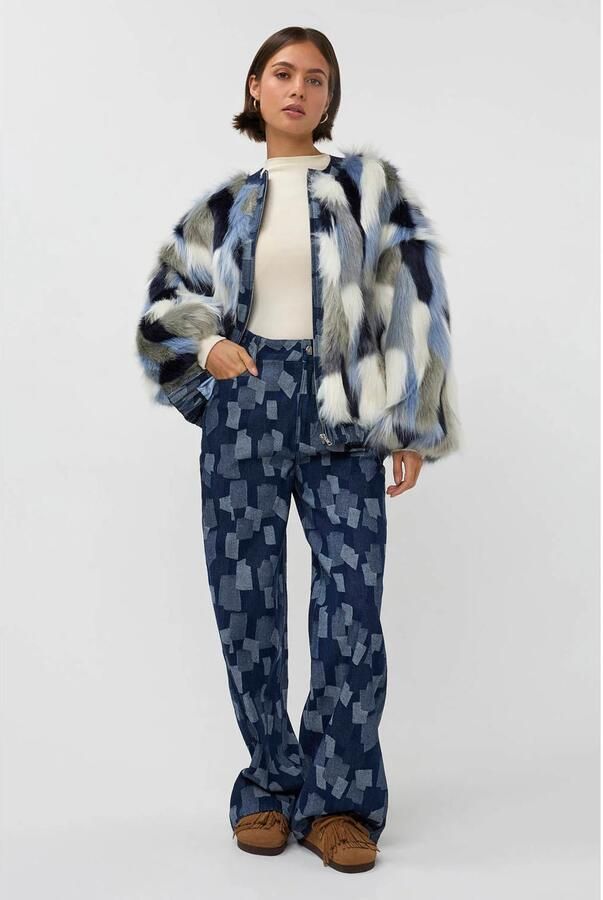 Studio AMAYA X Sofie Graafland wide leg jeans mediumblauw