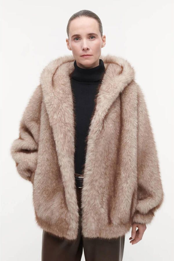 Studio AR by ARMA imitatiebont faux fur jas met wol beige