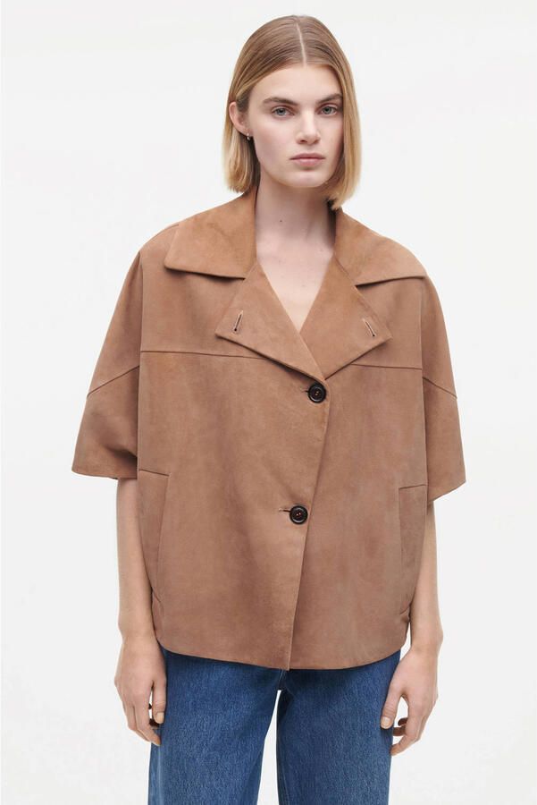 STUDIO AR Dames Jassen Clara Goat Suede Camel - Foto 5