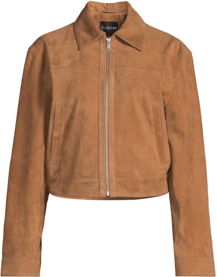 STUDIO AR Dames Jassen Sue Goat Suede Sturdy Bruin - Foto 5