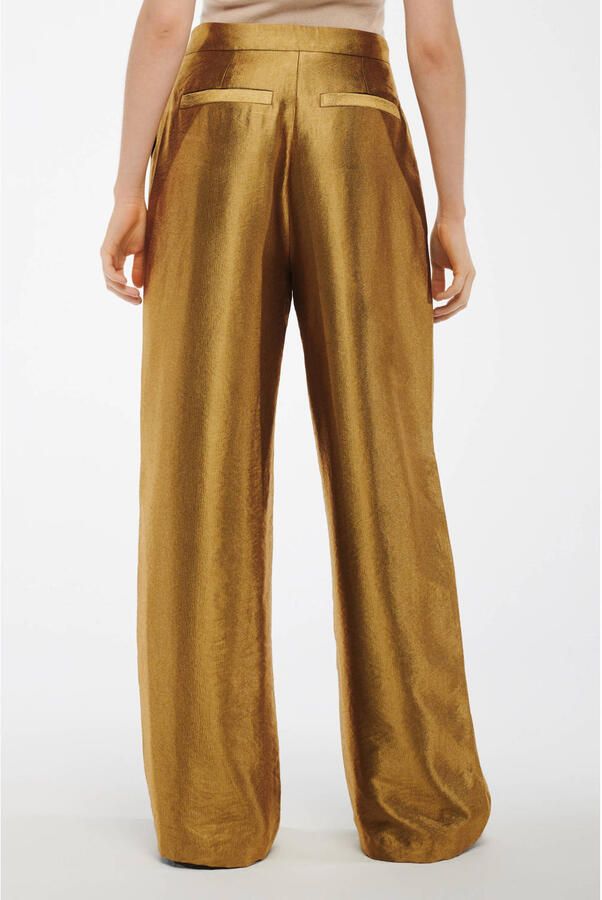 Studio AR by ARMA wide leg high waist broek olijfgroen