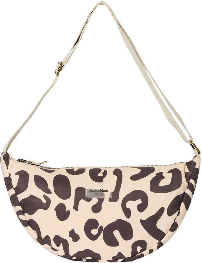 Studio Noos crossbody tas Holy Cow Puffy ecru zwart