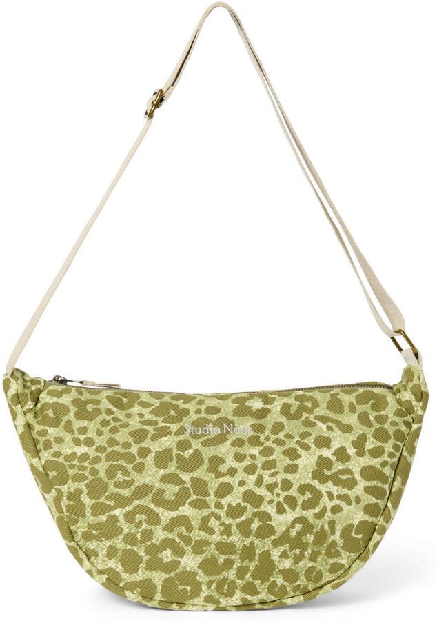 Studio Noos crossbody tas Leopard Cotton groen