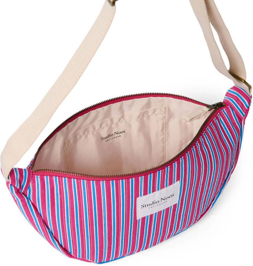 Studio Noos crossbody tas Poplin Striped paars - Foto 2