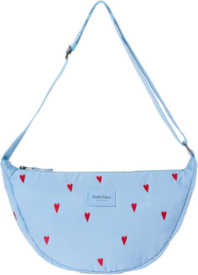 Studio Noos crossbody tas Puffy Hearts blauw