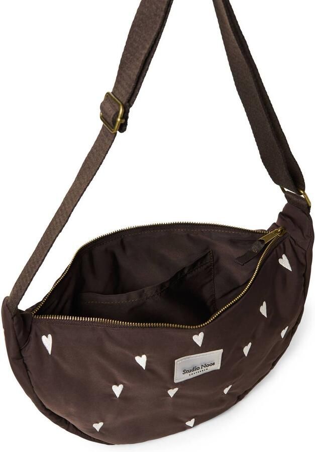 Studio Noos crossbody tas Puffy Hearts bruin Dames Polyester Hartjes - Foto 2