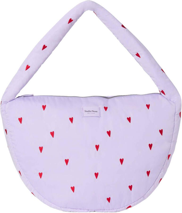 Studio Noos crossbody tas Puffy Hearts paars