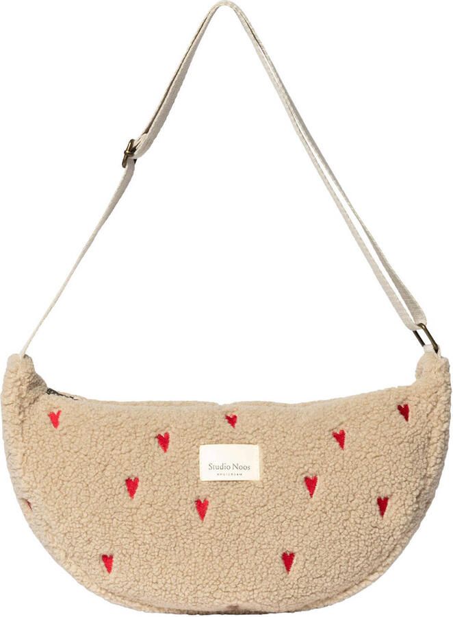 Studio Noos crossbody tas Teddy Hearts ecru