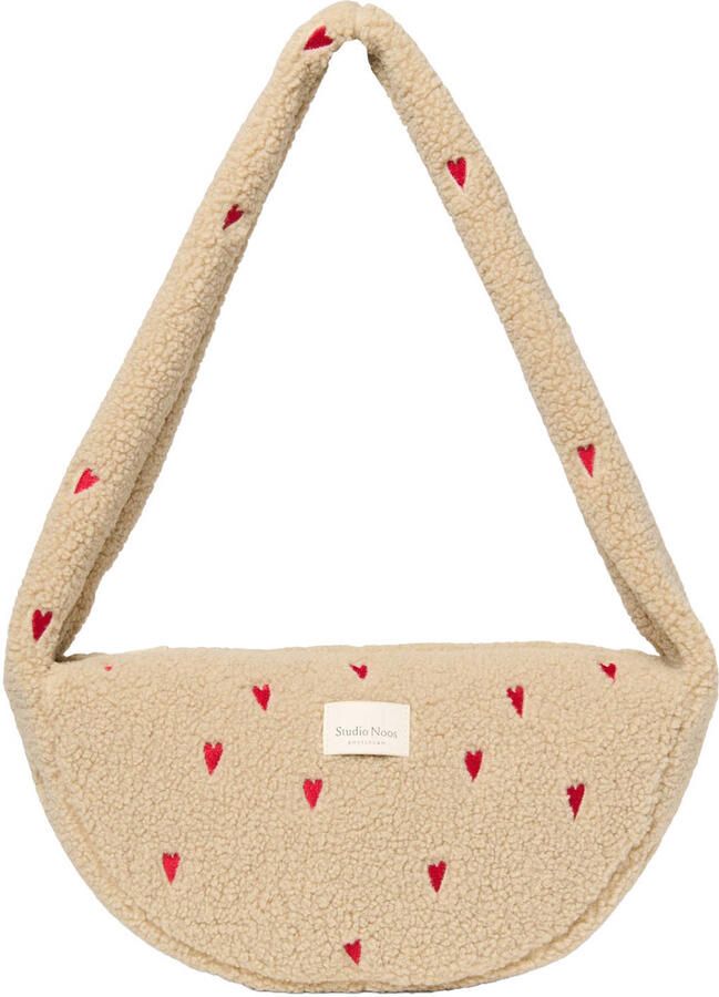 Studio Noos crossbody tas Teddy Hearts Mini ecru