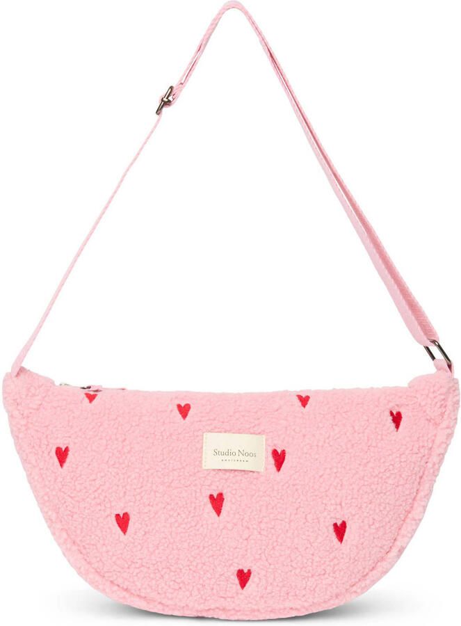 Studio Noos crossbody tas Teddy Hearts roze