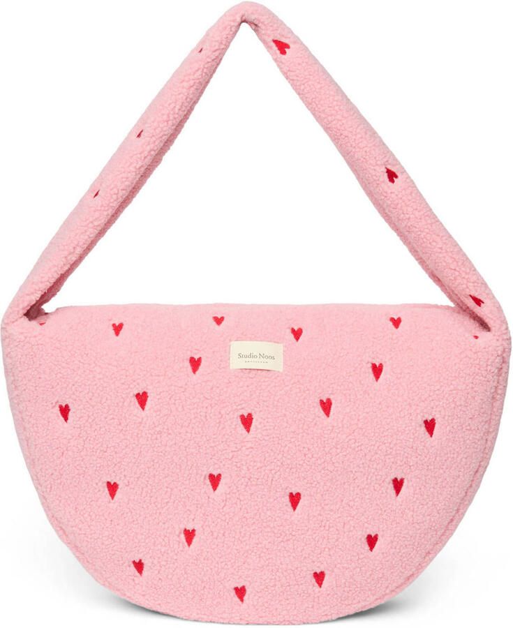 Studio Noos crossbody tas Teddy Hearts roze
