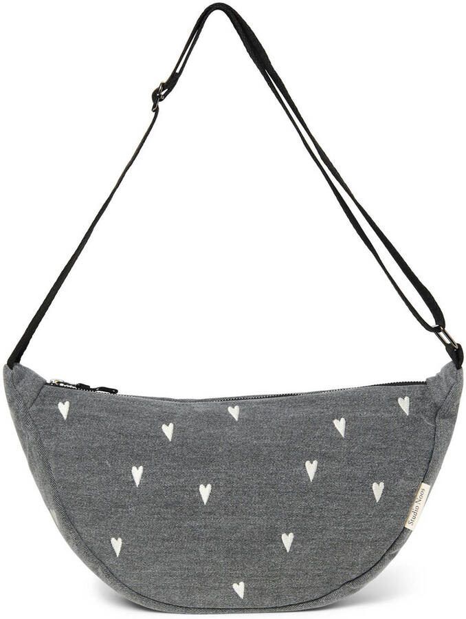 Studio Noos denim crossbody tas Denim Heart grijs