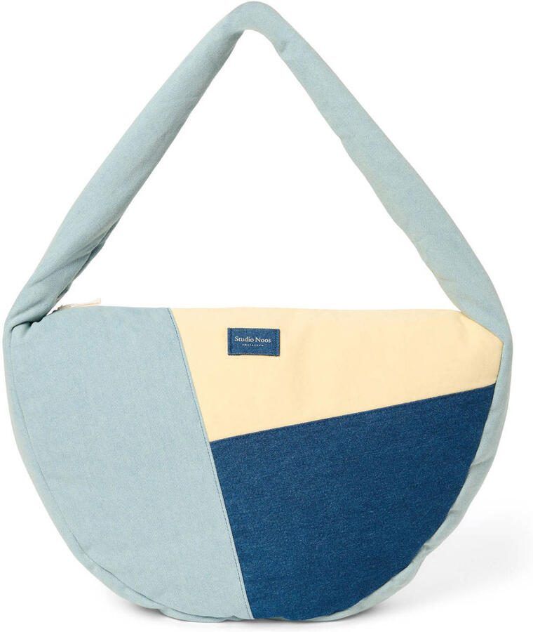 Studio Noos denim crossbody tas Patchwork blauw