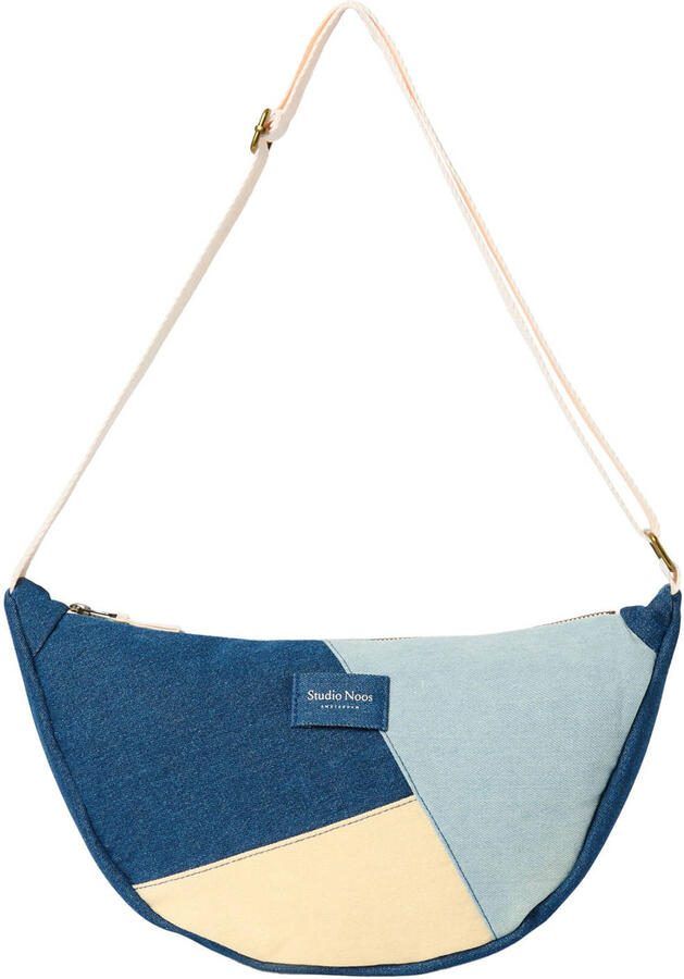 Studio Noos denim crossbody tas Patchwork blauw