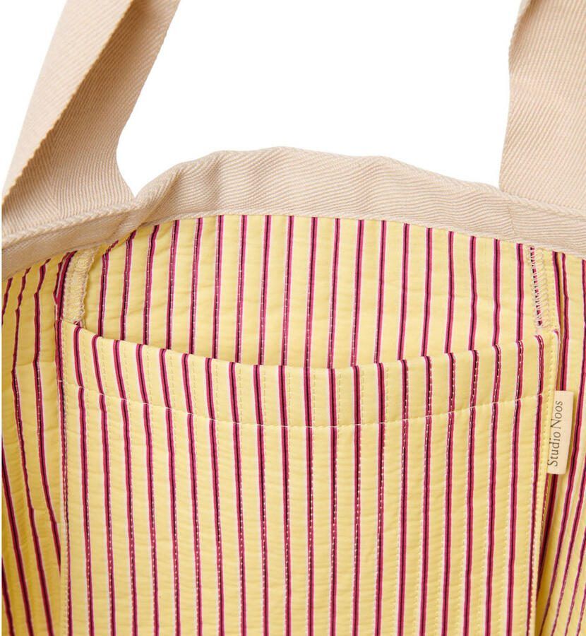 Studio Noos gestreepte strandtas Poplin Beach Bag geel Dames Katoen Streep - Foto 2