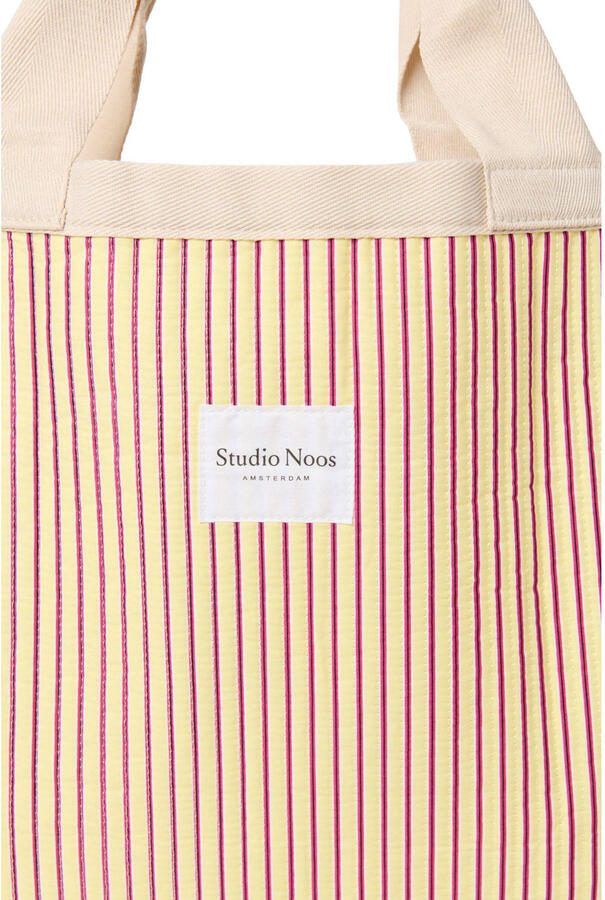 Studio Noos gestreepte strandtas Poplin Beach Bag geel Dames Katoen Streep - Foto 3