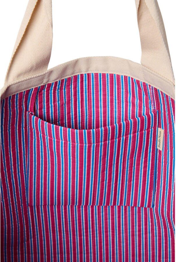 Studio Noos gestreepte strandtas Poplin Beach Bag paars Dames Katoen Streep - Foto 2
