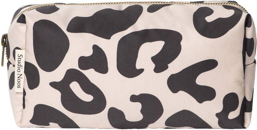 Studio Noos luieretui Holy Cow Puffy Pouch ecru zwart All over print