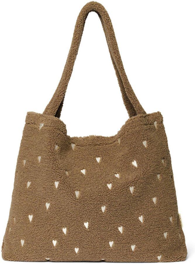 Studio Noos luiertas Brown Teddy Hearts Mom Bag bruin