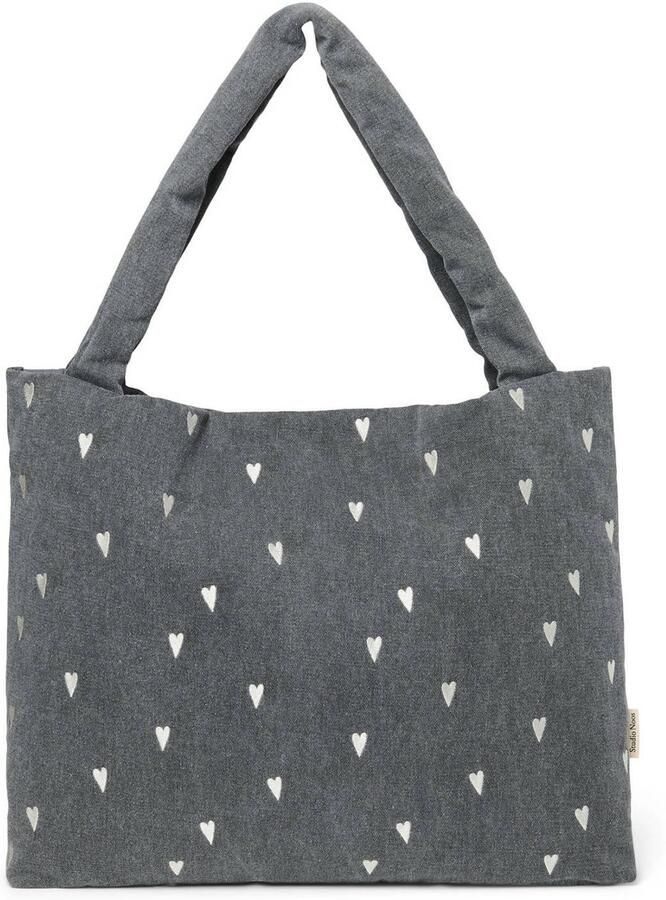 Studio Noos luiertas Denim Hearts Mom Bag grijs