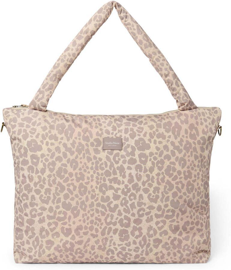 Studio Noos luiertas Leopard Puffy Diaper Bag beige