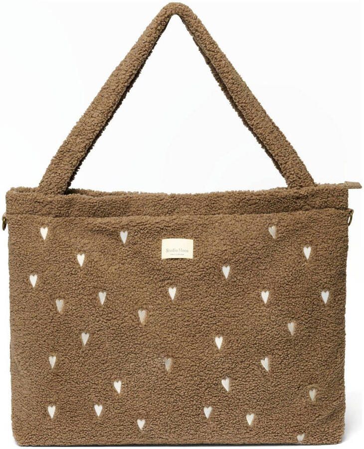 Studio Noos luiertas Teddy Hearts Diaper Bag bruin