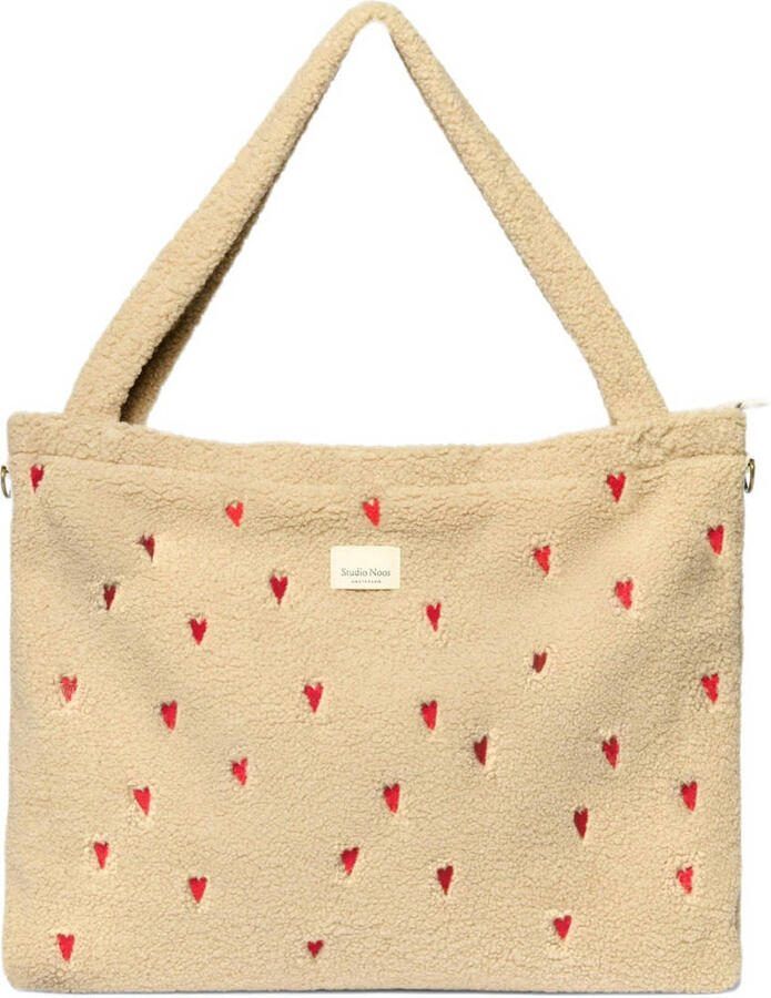Studio Noos luiertas Teddy Hearts Diaper Bag ecru