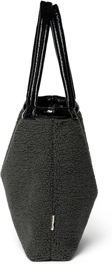 Studio Noos reversible luiertas Teddy Lacquer Mom Bag zwart donkergrijs - Foto 3